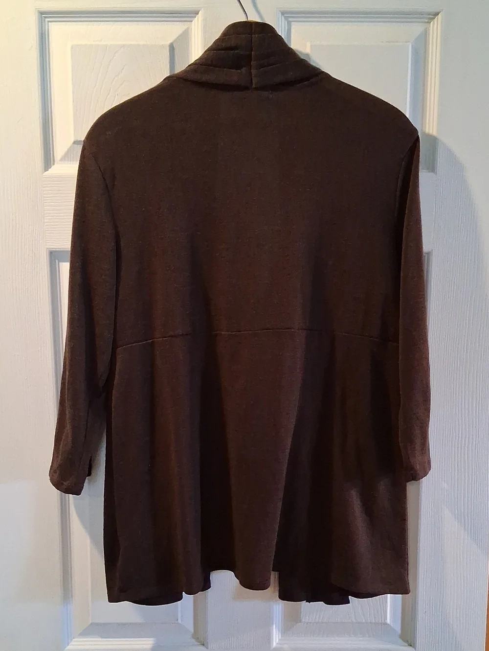 Elementz Brown Open-Front Cardigan with Pleated Front